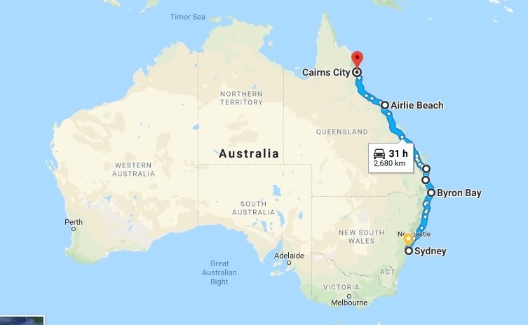 Itinerary Australia Route