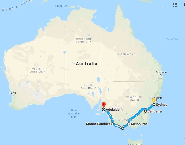 Itinerary Australia Route