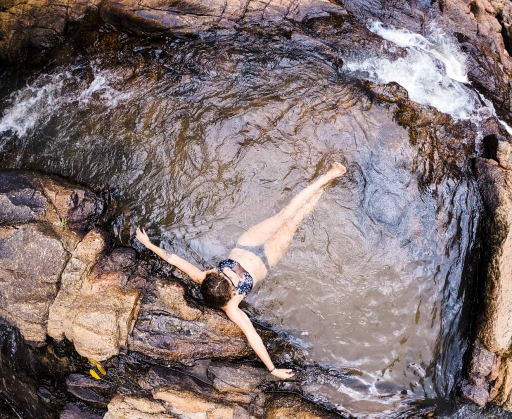 Than Sadet waterfall Koh Phangan | girl in waterfall