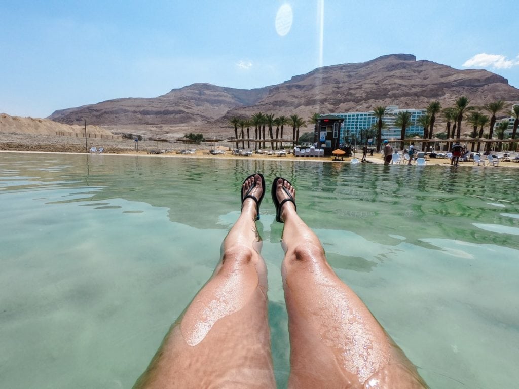 Floating in dead sea israel