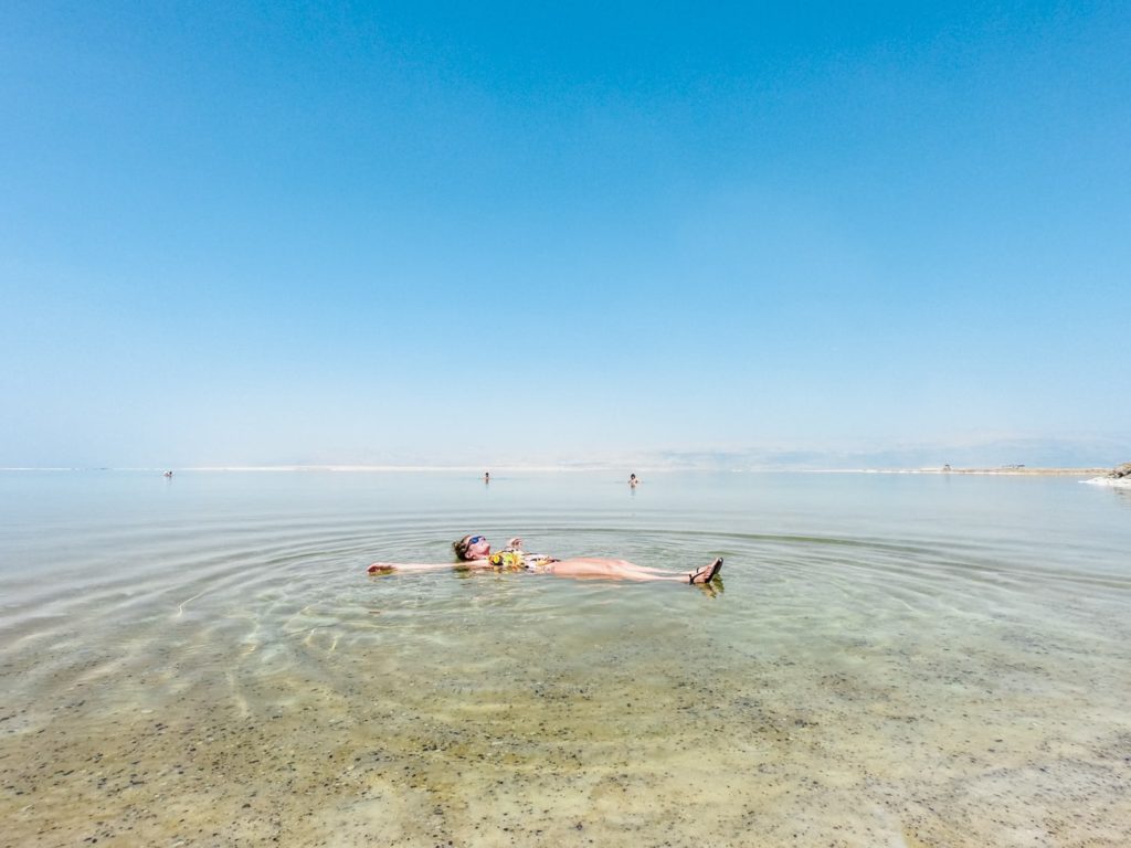 dead sea floating people