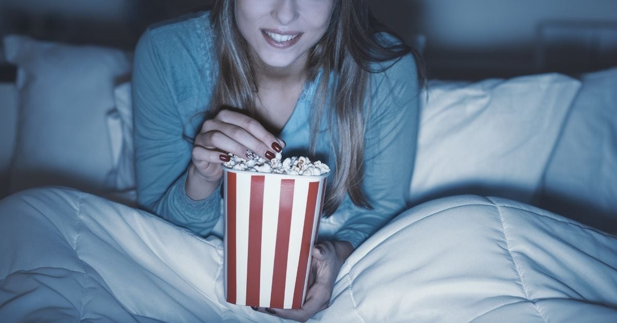 woman watching a long-distance relationship movie