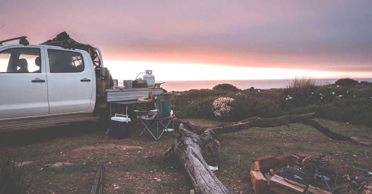 Camping in a truck bed