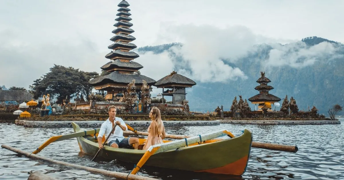 Couple doing romantic activity in Bali