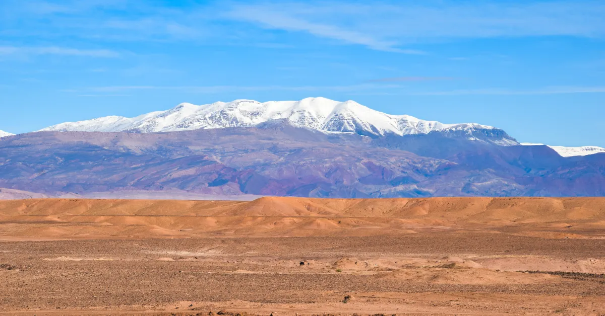 snow capped Atlas mountains morocco