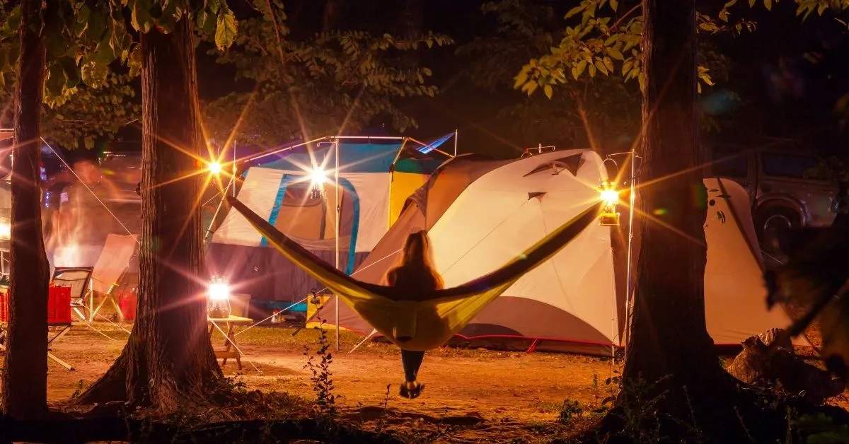 Camping at night time