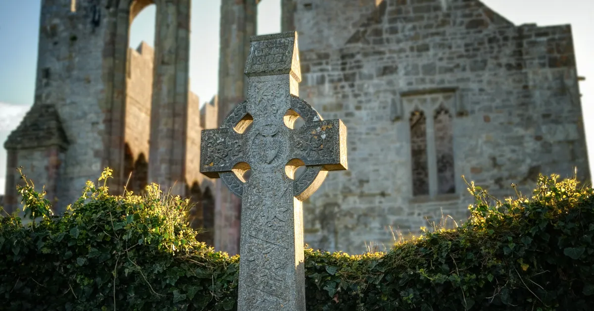 stone cross at irish church