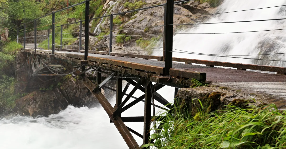Wooden Bridge Giessbach Waterfall Trail