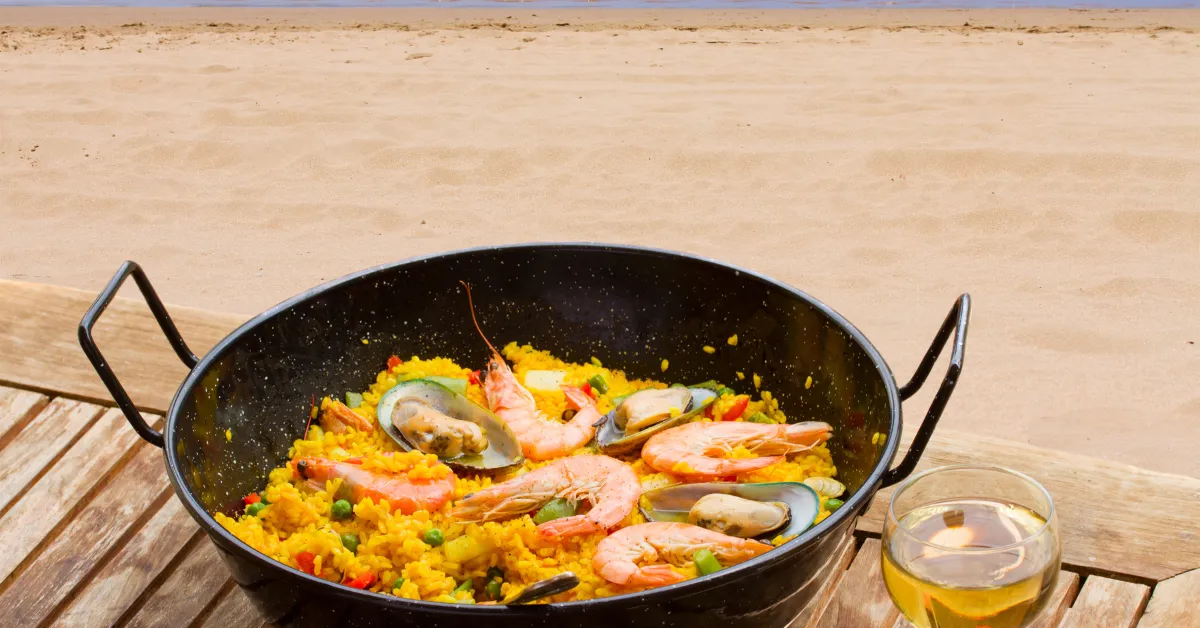 Seafood paella in valencia