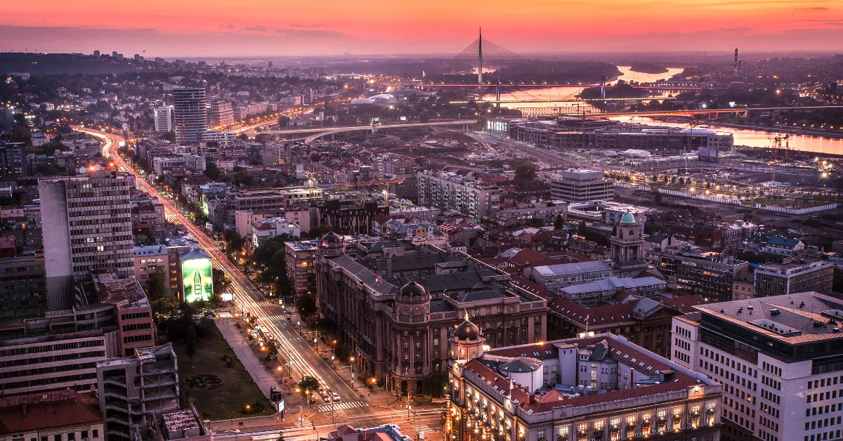 Serbia at sunset