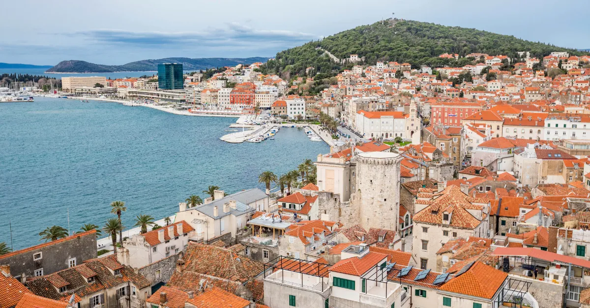 City of split aerial view