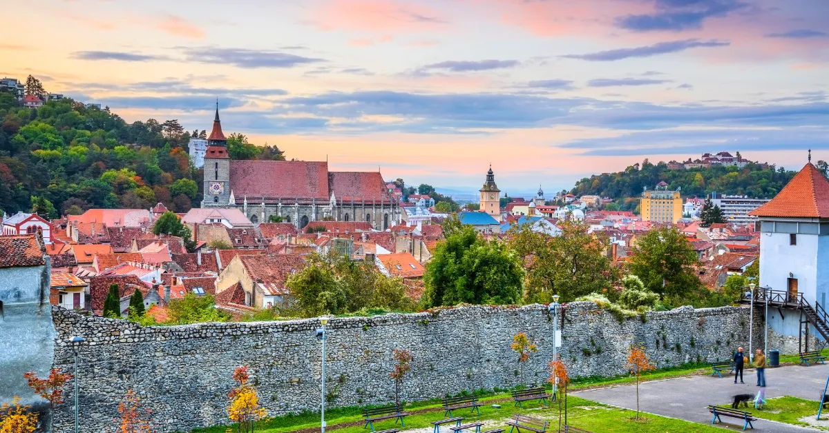 brasov at sunset