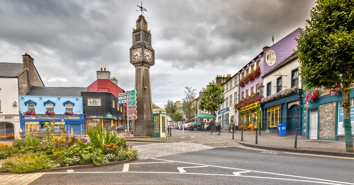 Clock tower in Westport Ireland