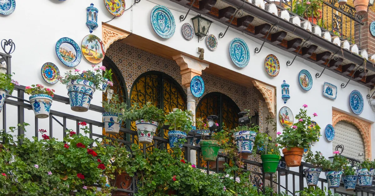A building covered with tiles in Granada, Spain