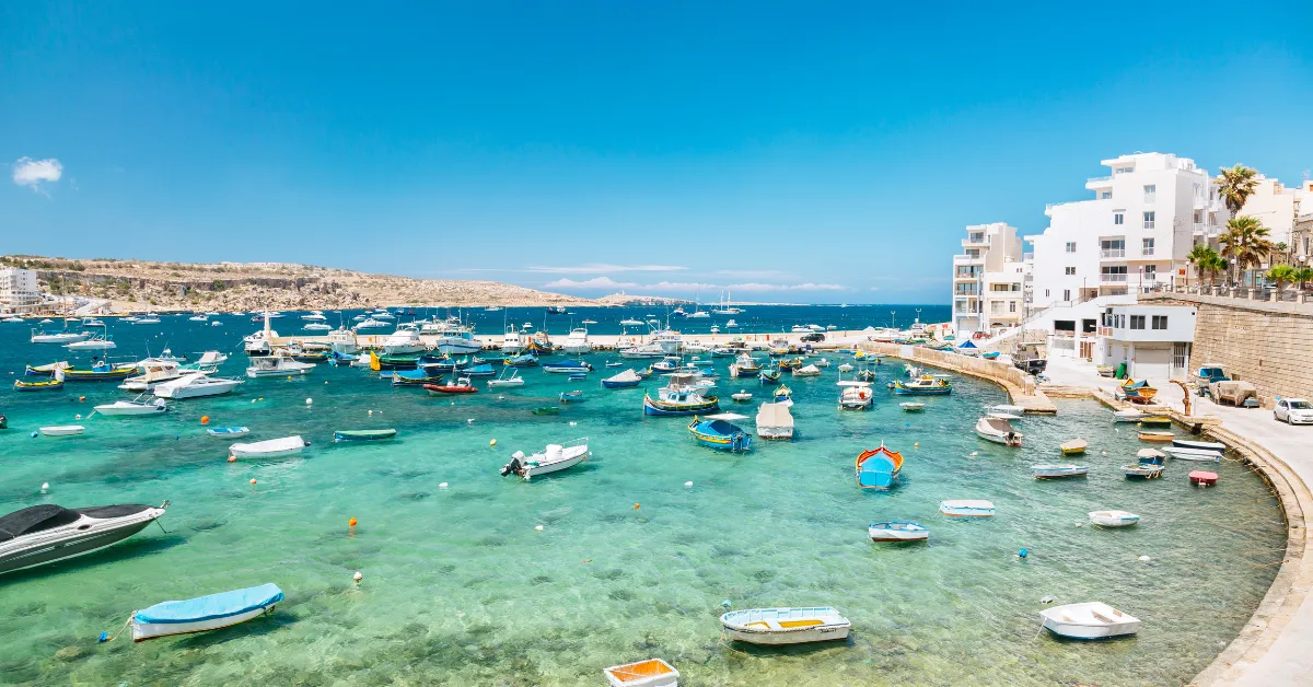 boats in bugibba bay