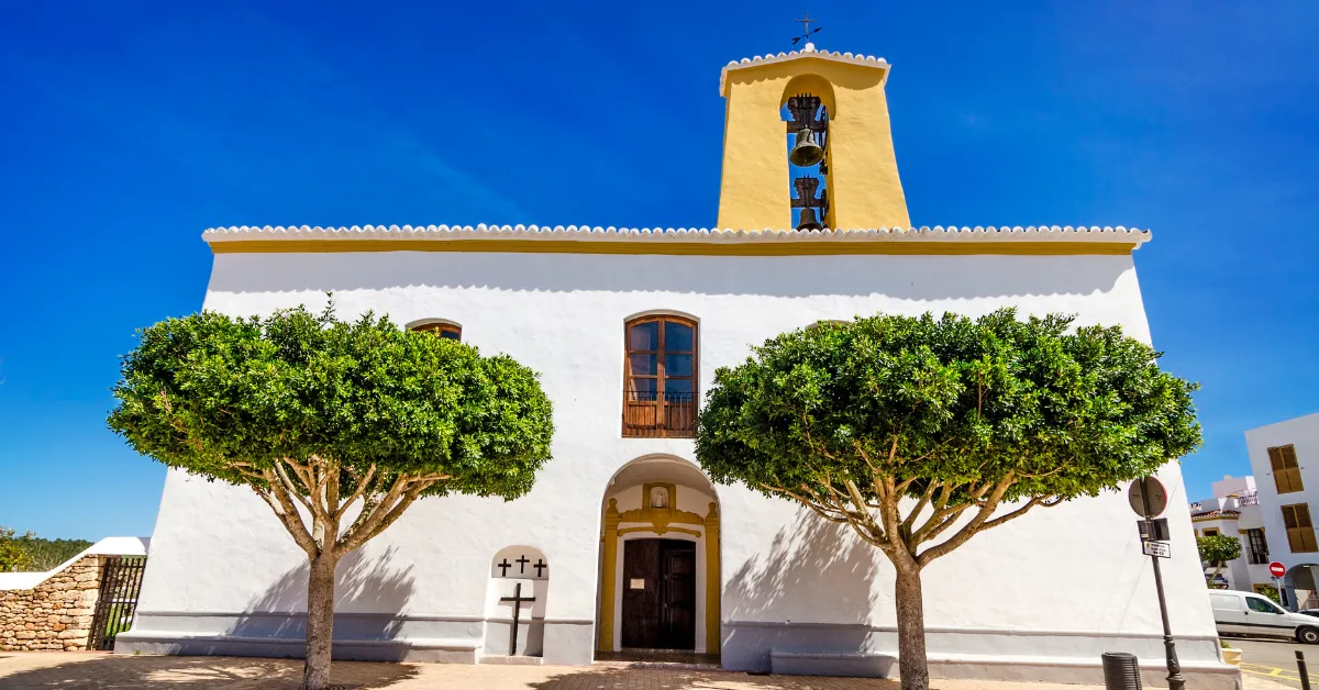 church with two tress de santa gertrudis