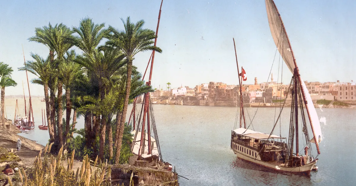 sailboat along the nile river in Cario