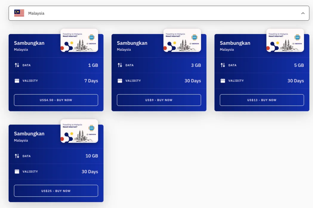 Malaysia Airalo eSIM plans