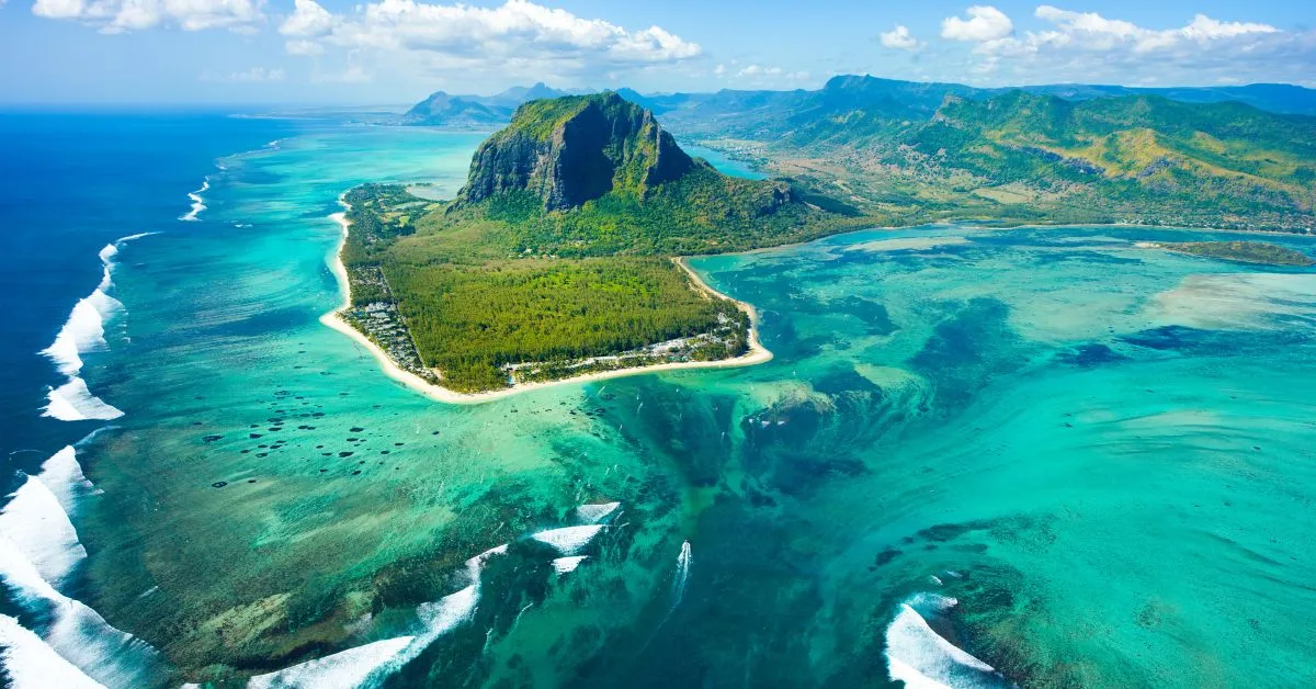 Mauritius island, aerial view