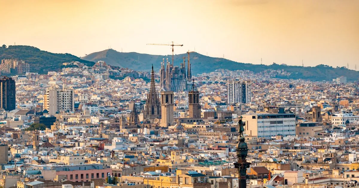 aerial view of barcelona