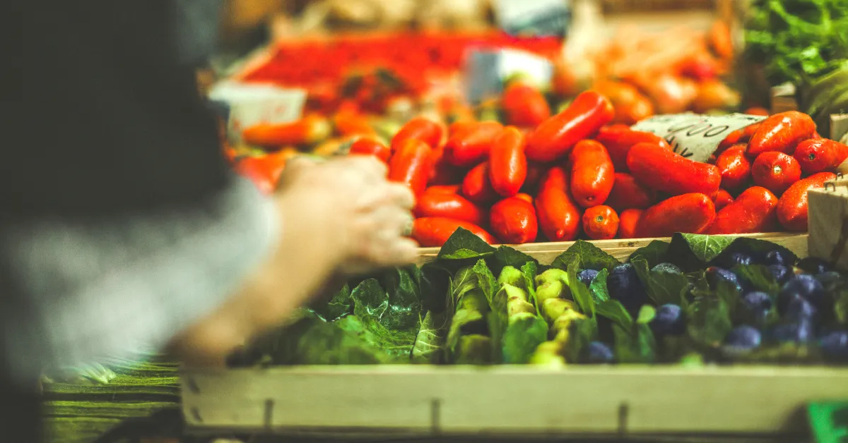 fresh produce at market