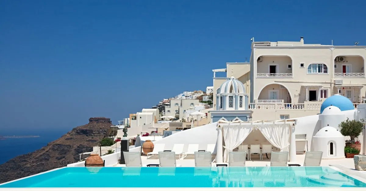 santorini villa with infinity pool