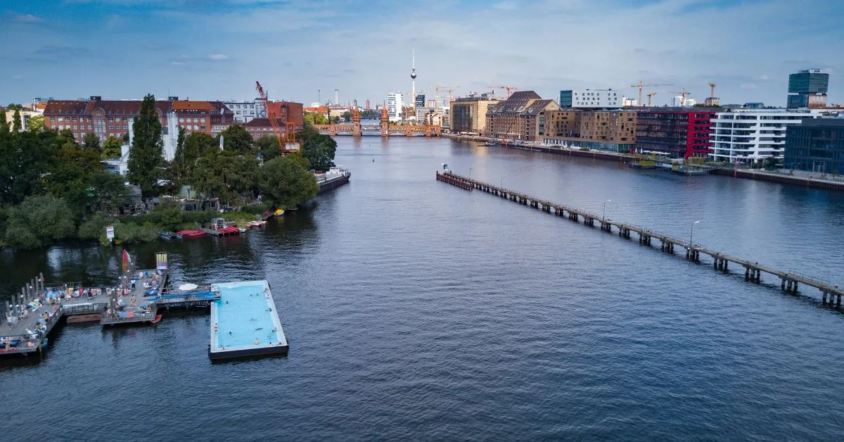 Badeschiff pool on river spree