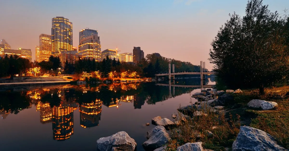 Calgary at night, Alberta, Canada