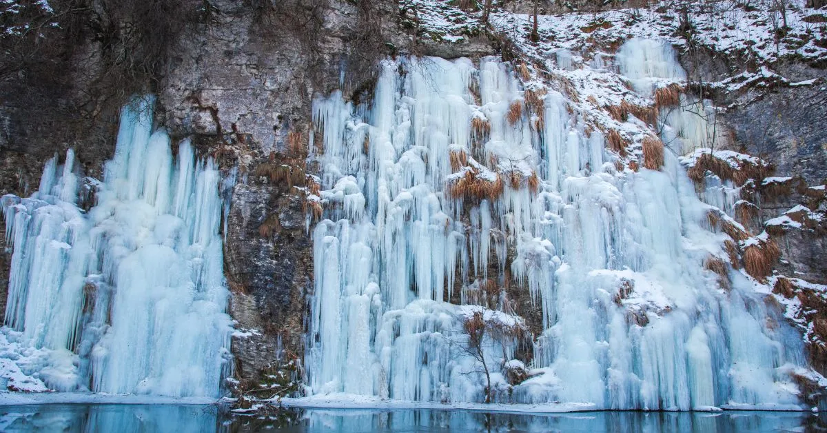 Frozen waterfall, Alberta, Canada
