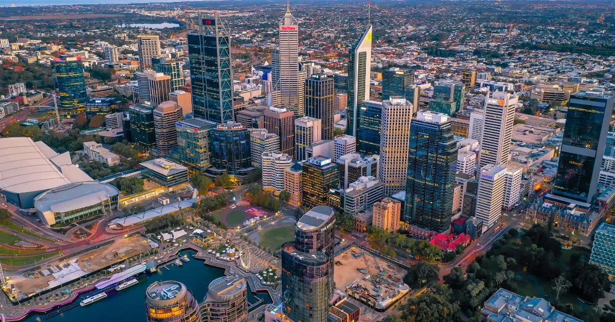 Aerial view of Perth, Australia