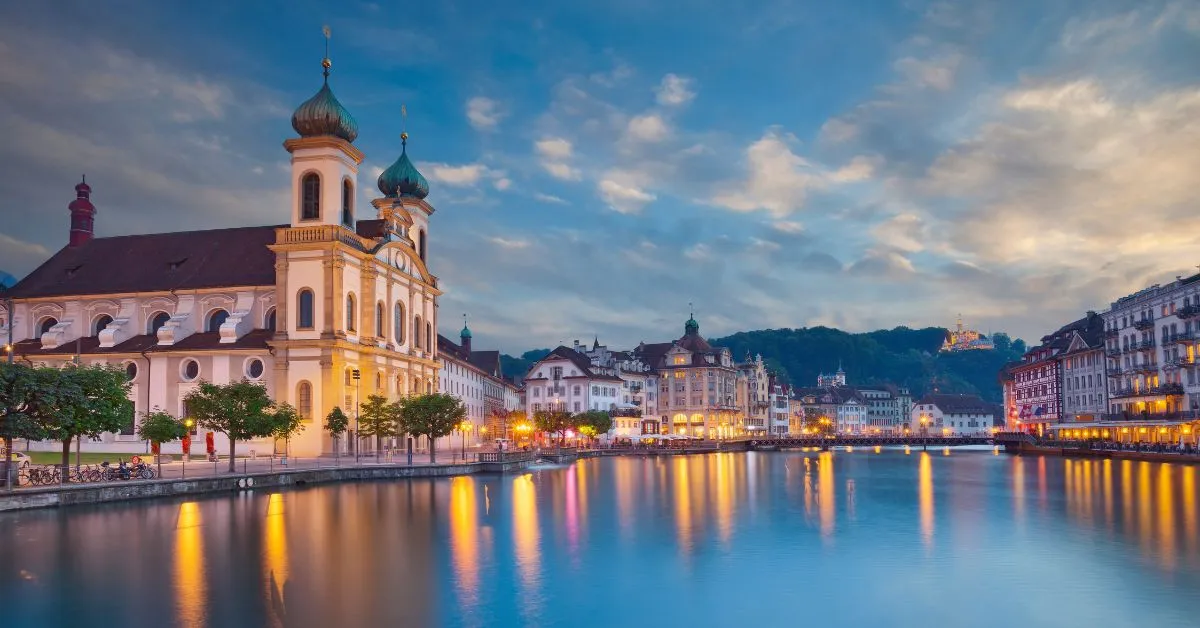 Lucerne in the evening, Switzerland