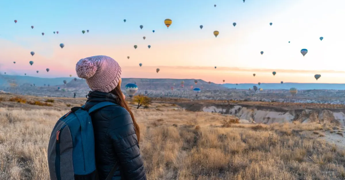 Woman traveling alone