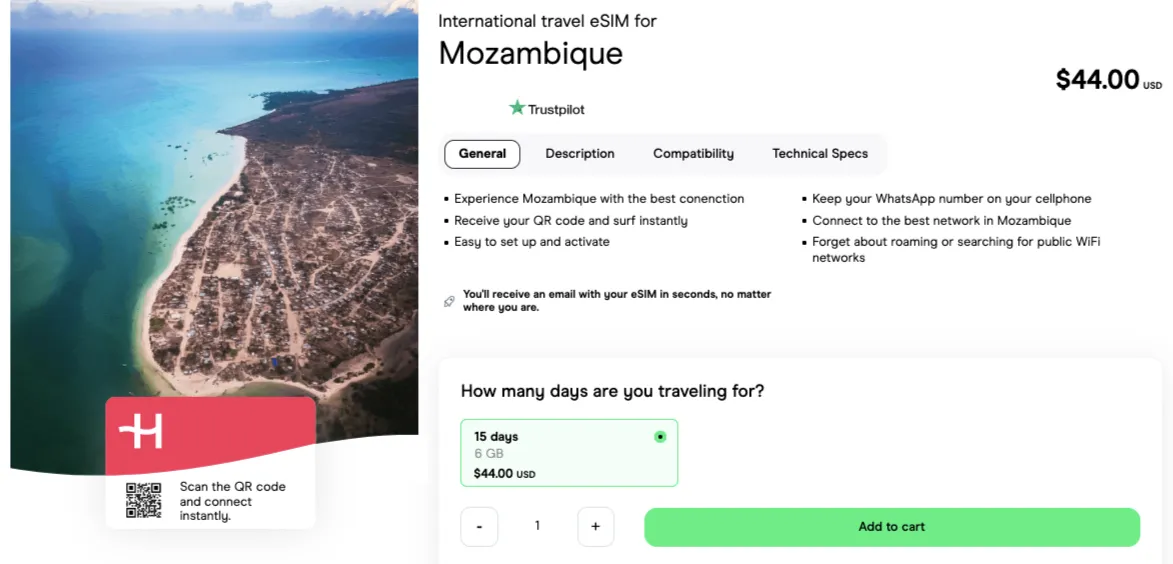 Holafly Mozambique eSIM plans