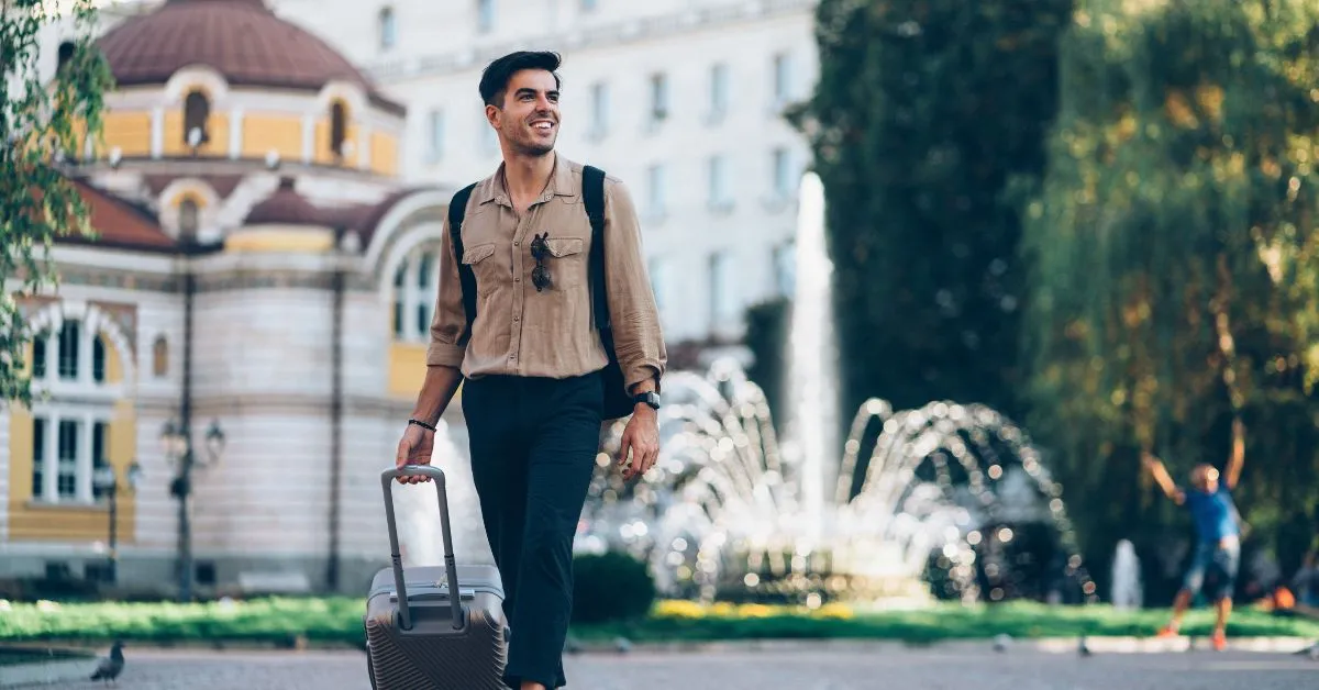 Man traveling in Sofia