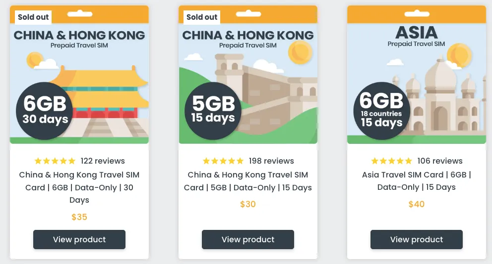 Simify Hong Kong SIM plans
