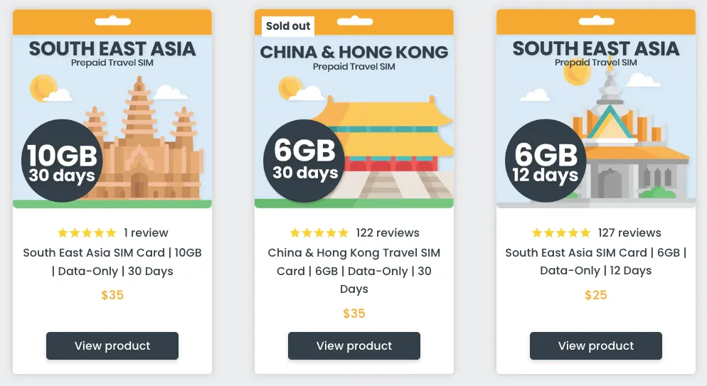 Simify Taiwan SIM plans