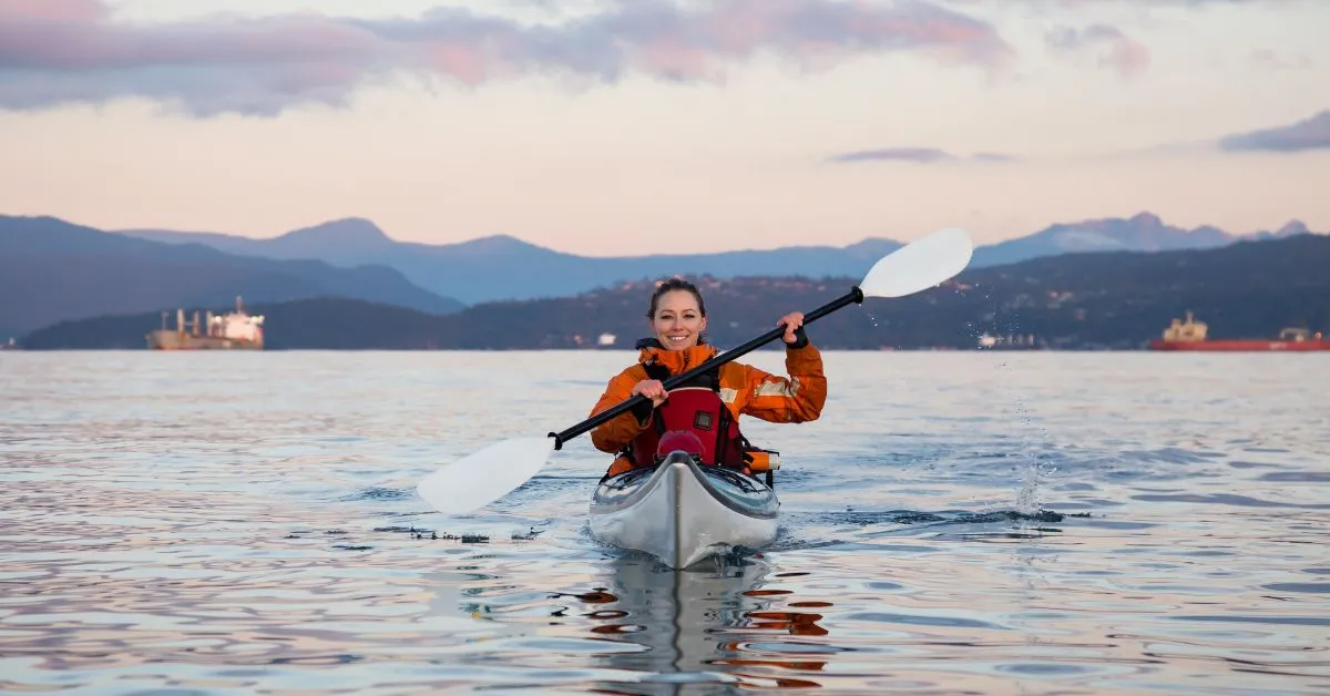 woman kayaking in Vancouver