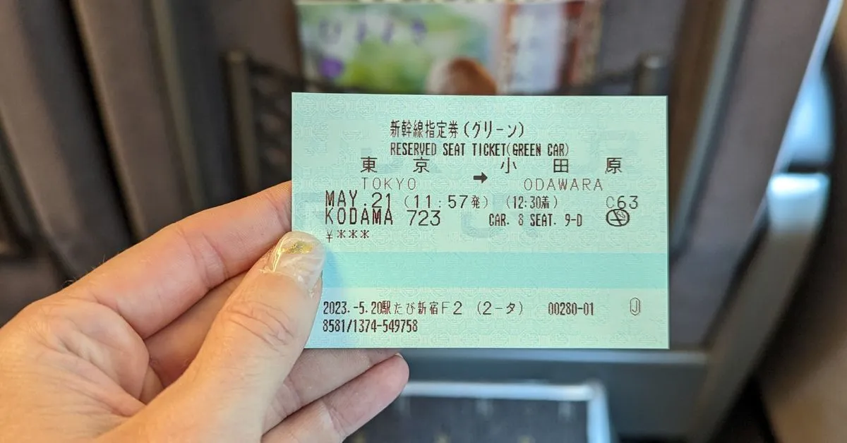 Tokyo-Odawara train ticket