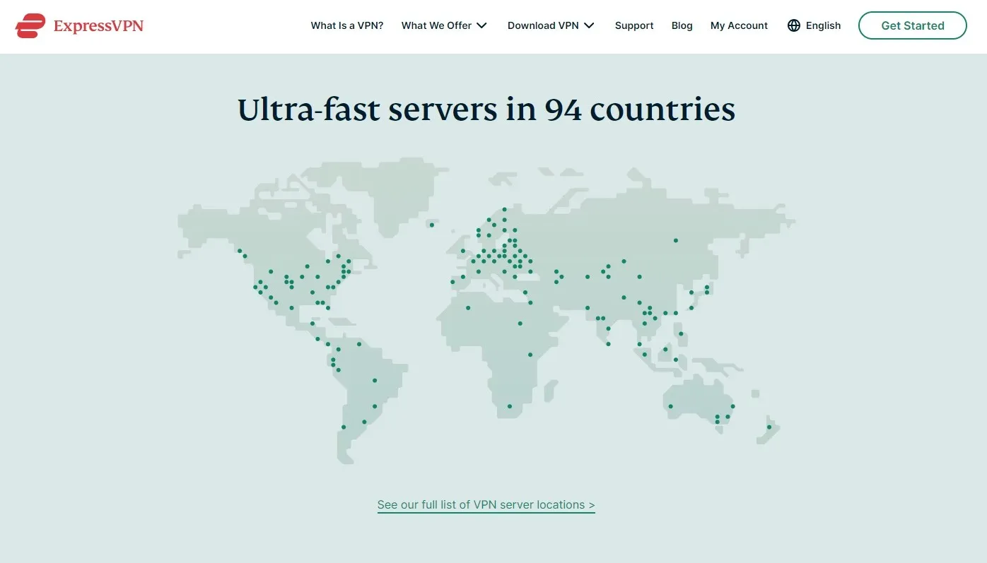 ExpressVPN servers around the world